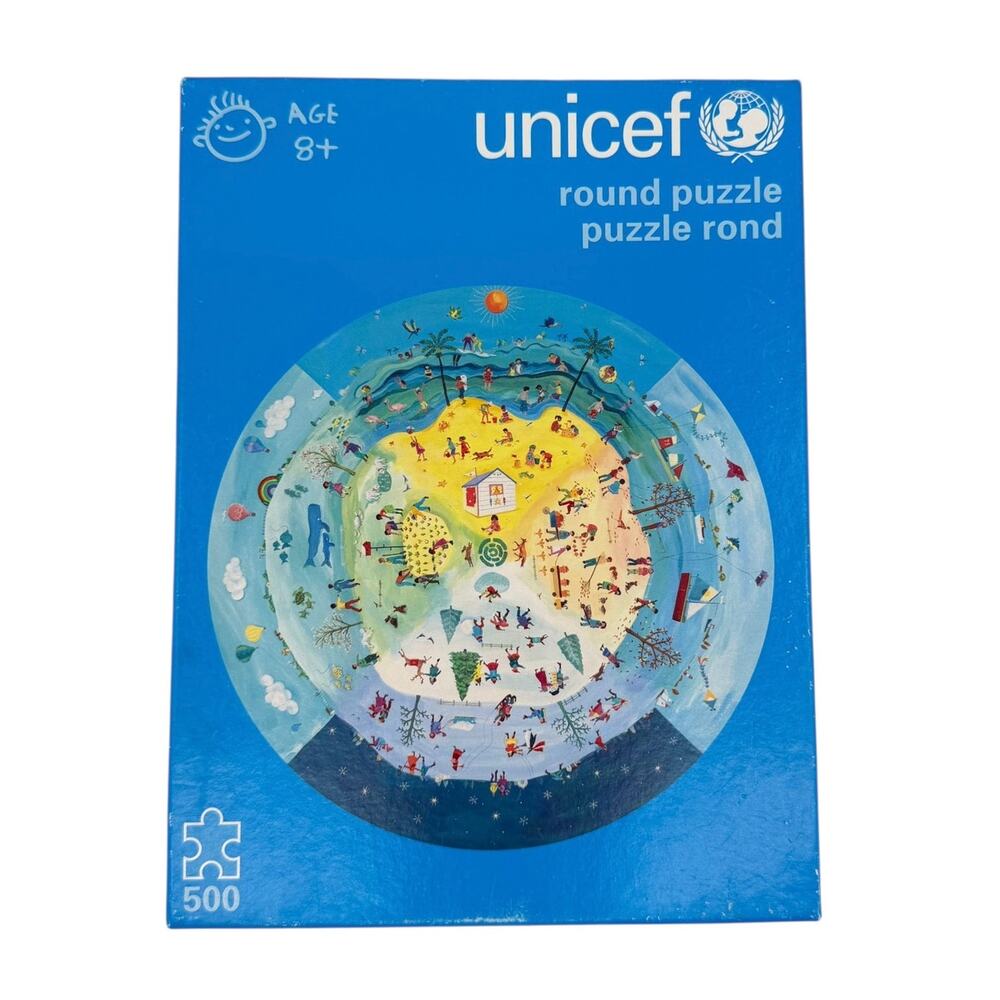Unicef Seasons 500 Piece Round Jigsaw Puzzle *COMPLETE* 9P2103